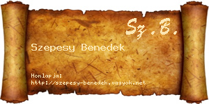Szepesy Benedek névjegykártya
