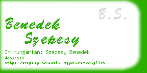 benedek szepesy business card